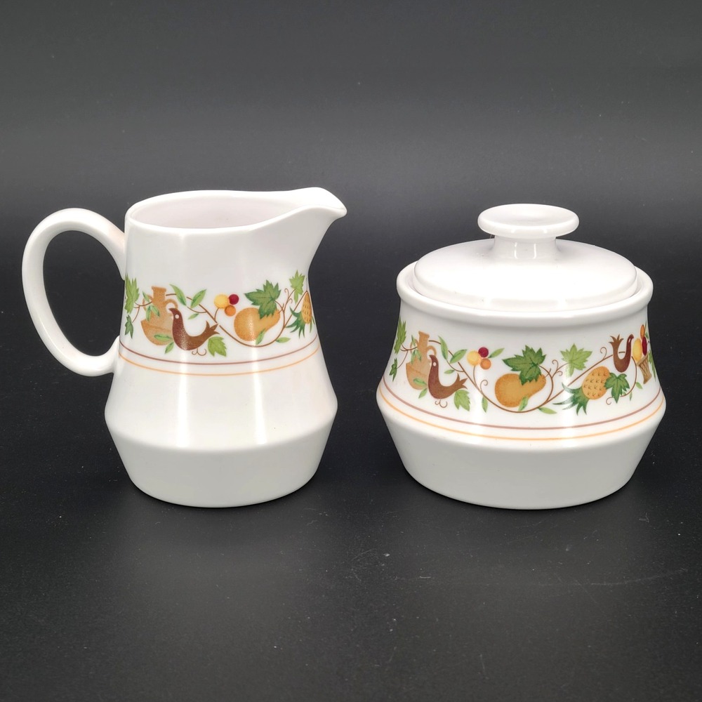 Vintage Noritake Progression Homecoming Creamer & Sugar Bowl w/ Lid Japan